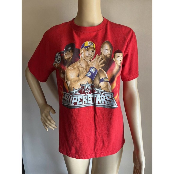 EXCELLENT BOYS WWE SUPERSTARS RED NOVELTY T-SHIRT SIZE L (14/16) - Picture 7 of 8